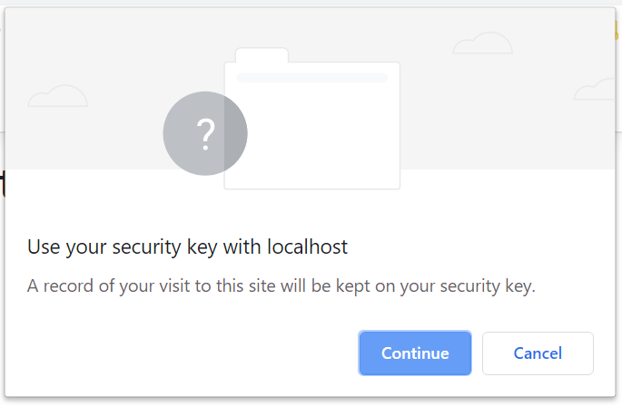 Resident keys warning from Google Chrome